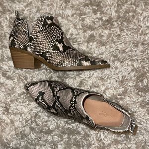Snakeskin ankle boots